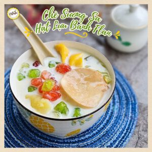 Chè sương sa hạt lựu bánh flan